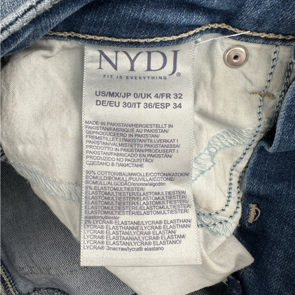 NYDJ Sheri Slim Jeans in Haley Wash size 0 NWT Stretch Pockets Medium Wash - Picture 12 of 14